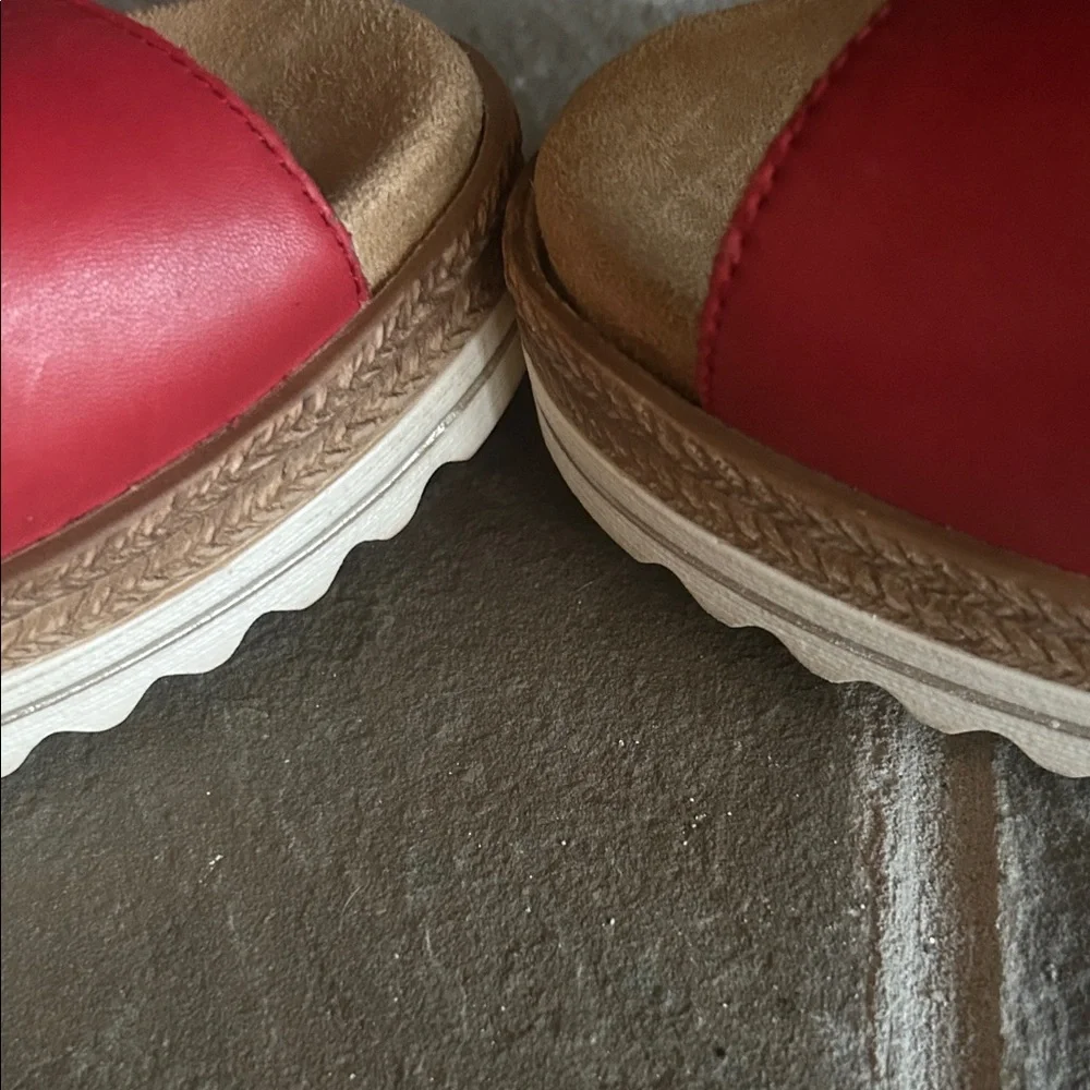 Remonte - Orange Women's Sandals with Tan Accents - Picture 4 of 7